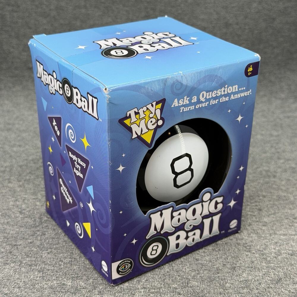 Mattel Magic 8 Ball Retro Novelty Fortune Teller Toy Game In Box 20 Answers READ